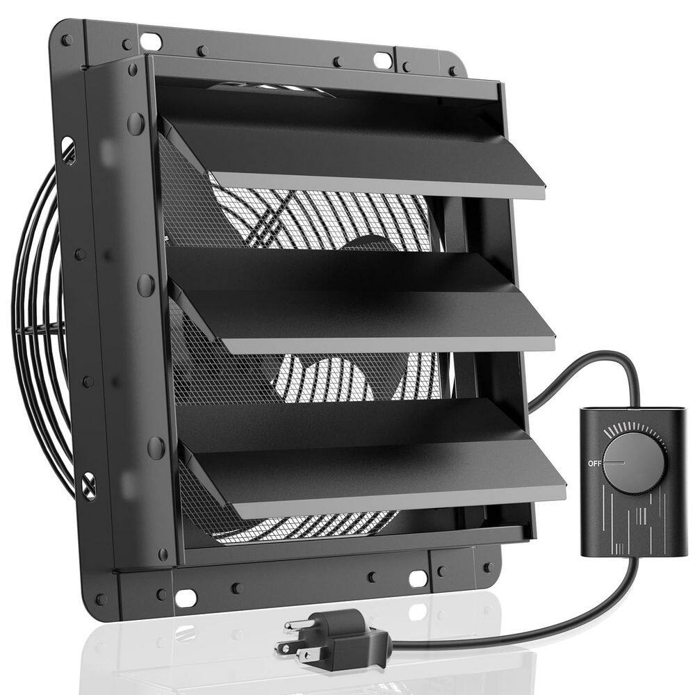 12 in. Shutter Exhaust Fan with Speed Controller, 764CFM High-Speed, 1400RPM Mounted/Black Powere Electric, Aluminum price history on PriceWatchPro