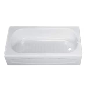 New Solar 60 in. x 30 in. Rectangular Apron Front Soaking Bathtub with Right Hand Drain in White