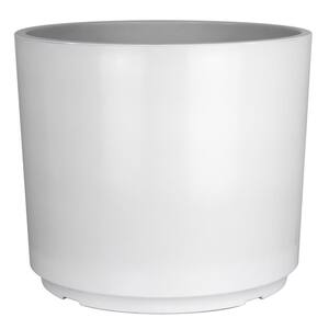 12.5 in. White Resin Cylinder Planter