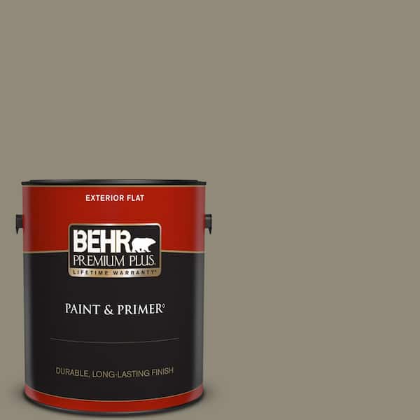 BEHR PREMIUM PLUS 1 gal. #PPF-43 Shady Oak Flat Exterior Paint & Primer