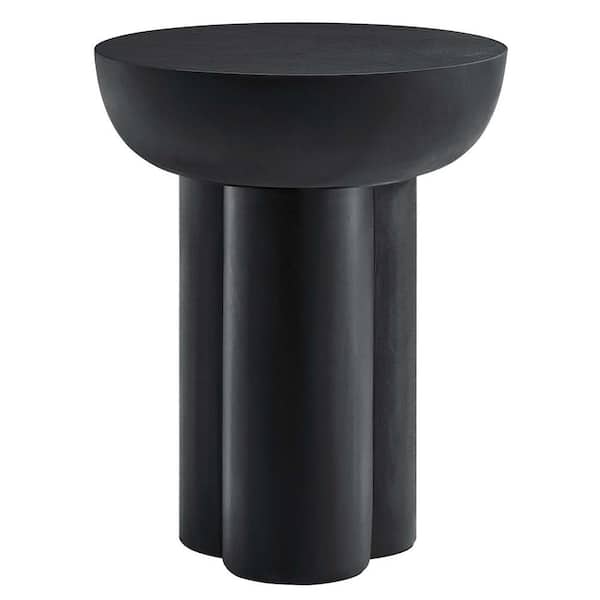 MODWAY Caspian Round Concrete Side Table in Black