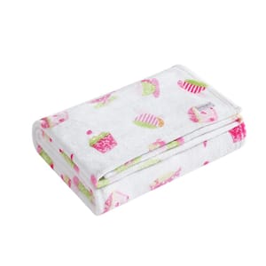 Sweet Treat 1-Piece Ultra Soft Plush Fleece Pink 50 x 60 Throw Blanket