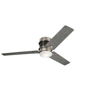 Chiara 52 in. Integrated LED Indoor Brushed Nickel Flush Mount Ceiling Fan with Light Kit and Wall Control