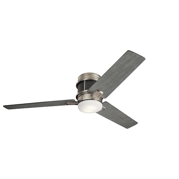 Kichler Chiara 52 In Integrated Led Indoor Brushed Nickel Flush Mount Ceiling Fan With Light Kit And Wall Control 300352ni - Best 52 Inch Flush Mount Ceiling Fan