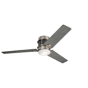 Chiara 52 in. Indoor Brushed Nickel Flush Mount Ceiling Fan with Integrated LED with Wall Control Included