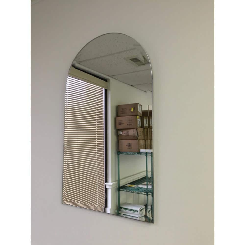 18x30 Inch Frameless Arch Decorative Mirror with Beveled Edge