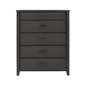 Stafford Charcoal Black 5-Drawer Chest of Drawers (48 in. H x 40 in. W x 20 in. D)