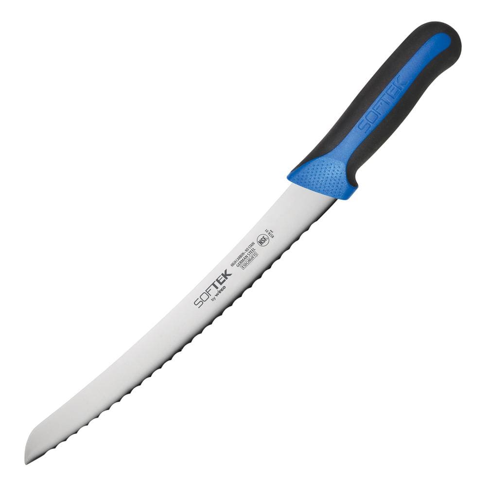 Winco SofTek 9.5 in. Stainless Steel Partial Tang Bread Knife