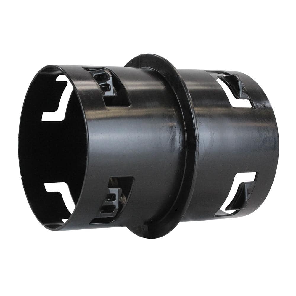 Black 4-Inch Polypropylene Snap Coupler