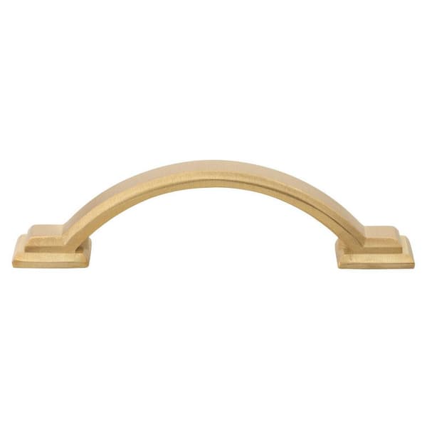 3 in. Satin Gold Arched Square Cabinet Pull (10-Pack)