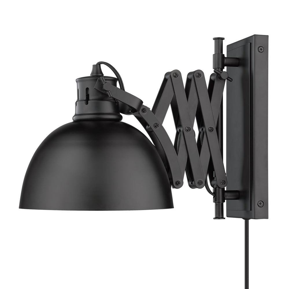 Black Modern Direct Wired Plug-In Wall Sconce