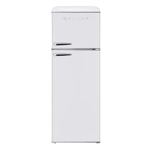 Galanz 24 in. W 12.0 cu. ft. Retro Frost Free Top Freezer Refrigerator in White, ENERGY STAR