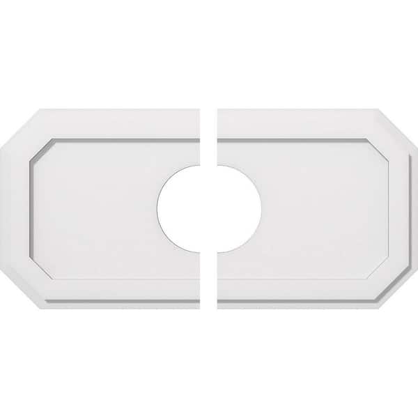 Ekena Millwork 32 in. W x 16 in. H x 7 in. ID x 1 in. P Emerald Architectural Grade PVC Contemporary Ceiling Medallion (2-Piece)