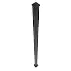 2 in. x 2 in. x 76 in. Black Steel Post with Surface Mount