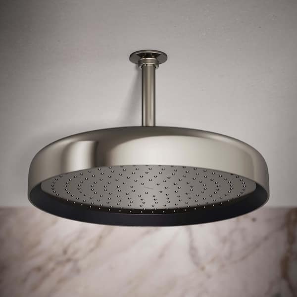 Statement Round 1-Spray Patterns 2.5 GPM 14 in. Ceiling Mount Rainhead Fixed Shower Head in Vibrant Polished Nickel