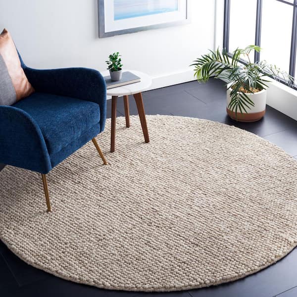 Natura Beige 8 ft. x 8 ft. Gradient Round Area Rug