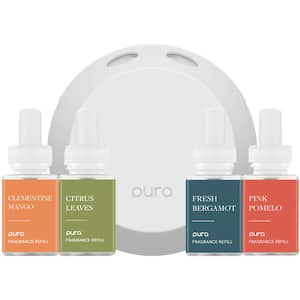 Smart Fragrance Diffuser Set for Kitchen, Bathroom Malodor - Clementine Mango, Fresh Bergamot, Citrus, Pink Pomelo