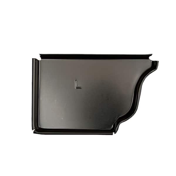 Amerimax Home Products 6 in. Black Aluminum K-Style Left End Cap