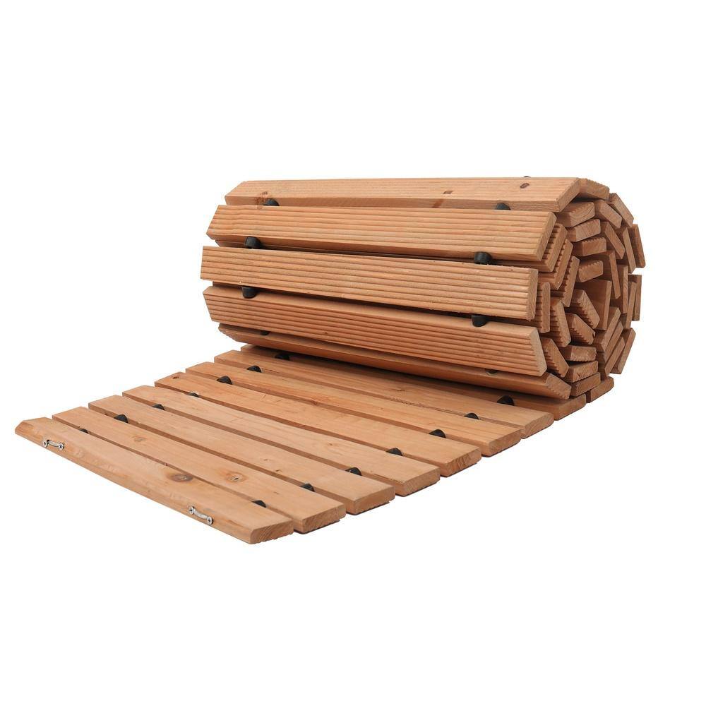 Wooden Garden Pathway 8 ft x 17 in, Non-Slip Roll Out Cedar Walkway, Wire Rope Outdoor Paver for Backyard Wedding price history on PriceWatchPro