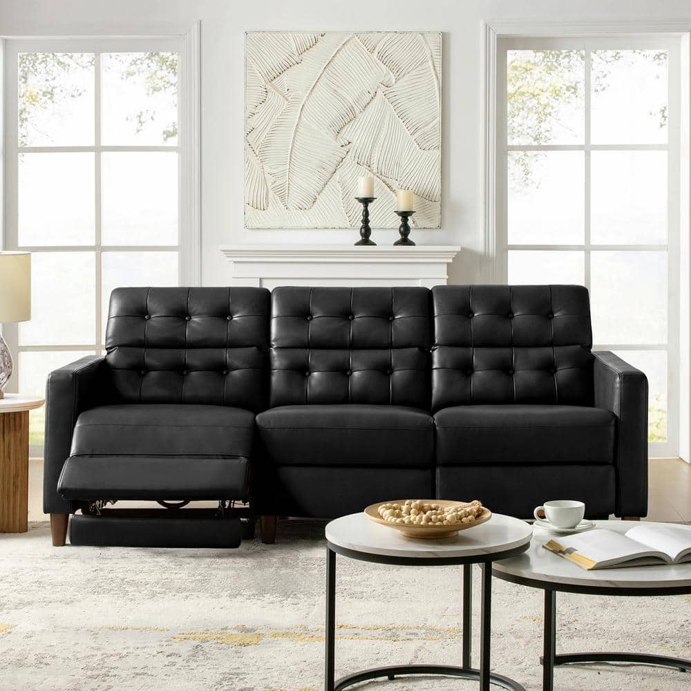 JAYDEN CREATION Jahwe Black 84.5 in. W Mid-century Modern Square