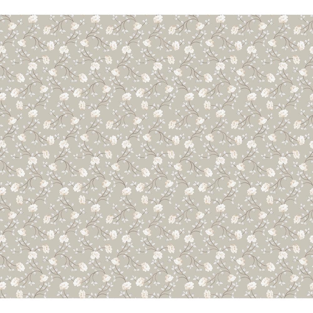 Spring Blossom Collection Petite Floral Vine Cream/Brown Matte Finish Non-P