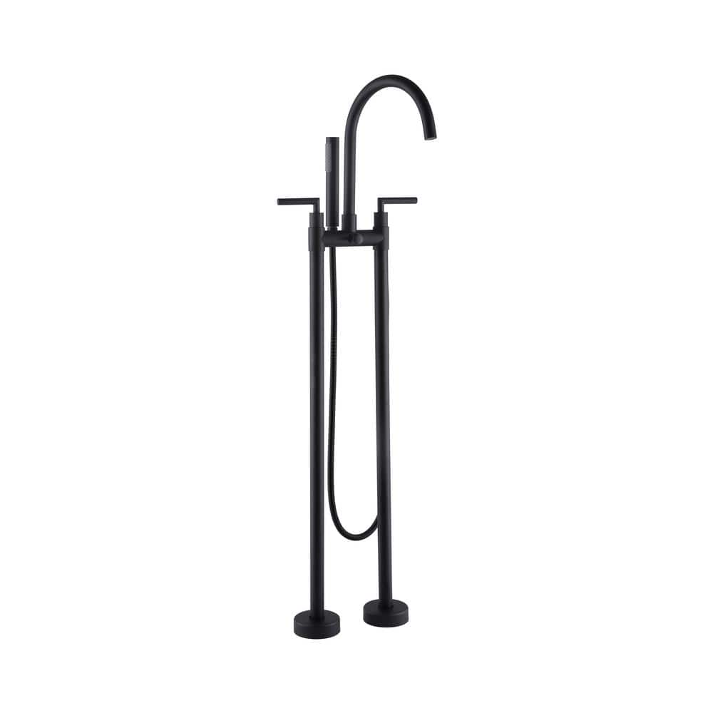 2-Handle Claw Foot Freestanding Tub Faucet with Hand Shower in. Black price history on PriceWatchPro