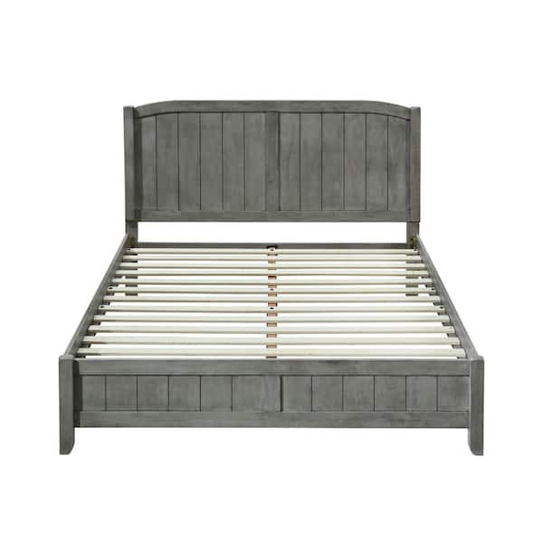 Noble House Cloves Gray Rustic Grey Queen Platform Bed Frame