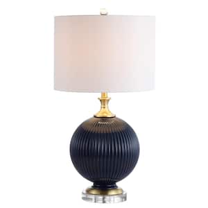 Lucette 26.5 in. Navy Glass/Crystal LED Table Lamp