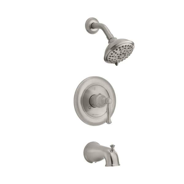 Glacier Bay Fairway 1-Handle 3-Spray Tub and Shower Faucet in Brushed Nickel (Valve Included)