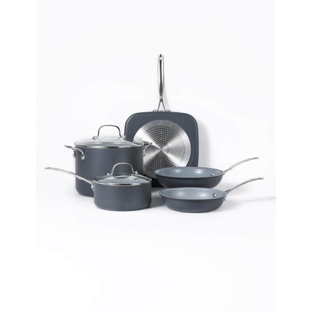 COMMERCIAL CHEF 7-Piece Gray Hard Anodized Aluminum Cookware Set