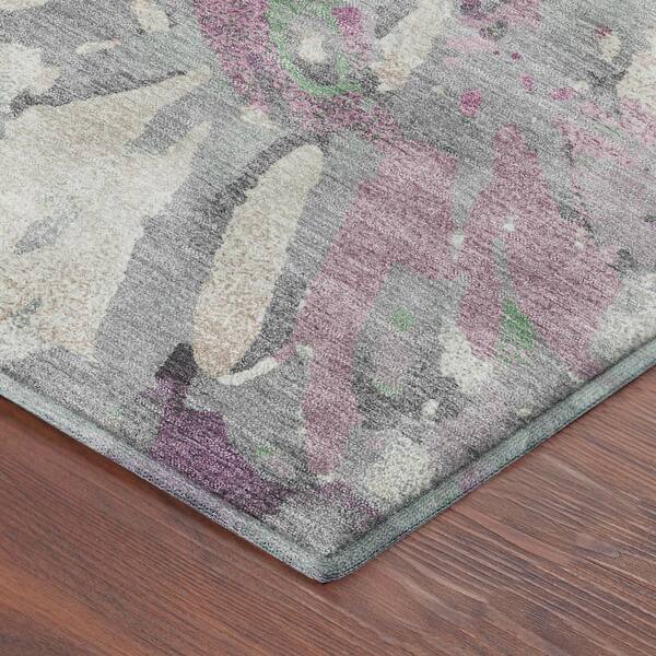 Mayfield Premium Machine Washable Abstract AMF2340 Blush 8 ft. x 8 ft. Round Rug