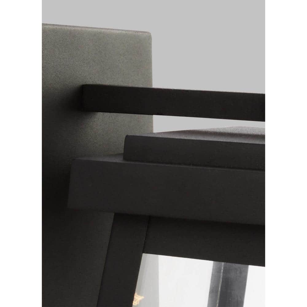 Founders 1-Light Black Bronze Outdoor Wall Lantern with Dimmable Energy Star