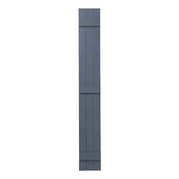 Ply Gem 11 in. x 71 in. Polypropylene Plastic 3-Board Closed Board and Batten Shutters Pair in Blue