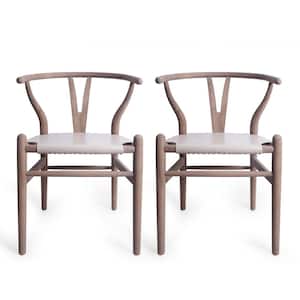 Hounker Tan and Antique Ash Wood Dining Chair (Set of 2)