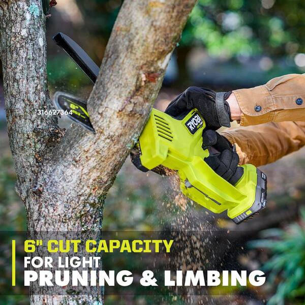 RYOBI ONE HP 18V Brushless Battery Compact Pruning Mini Chainsaw With