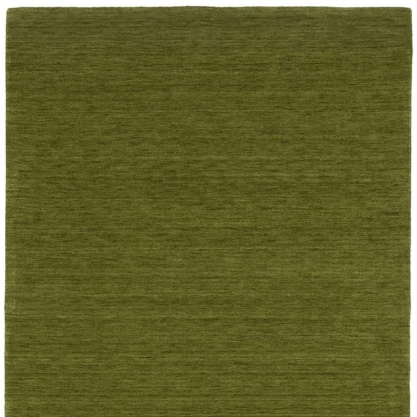6 ft. x 9 ft. Green Solid Color Washable Area Rug