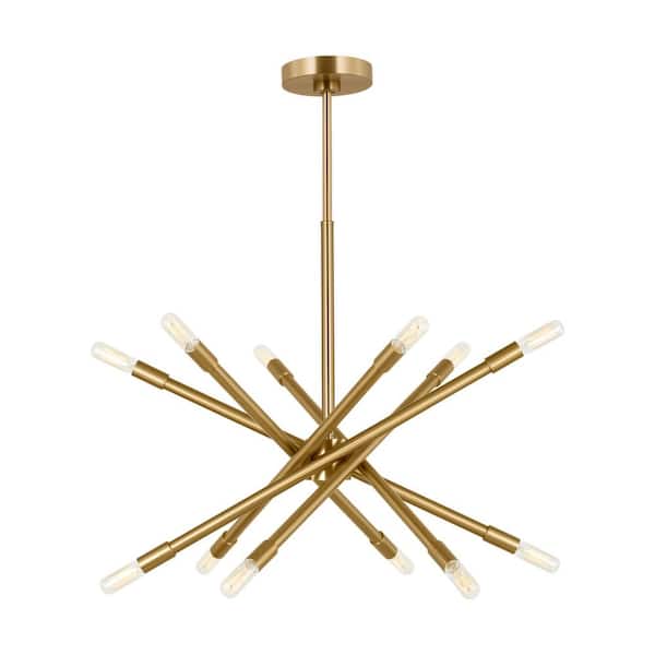 Generation Lighting Eastyn Medium 12-Light Burnished Brass Sputnik Chandelier