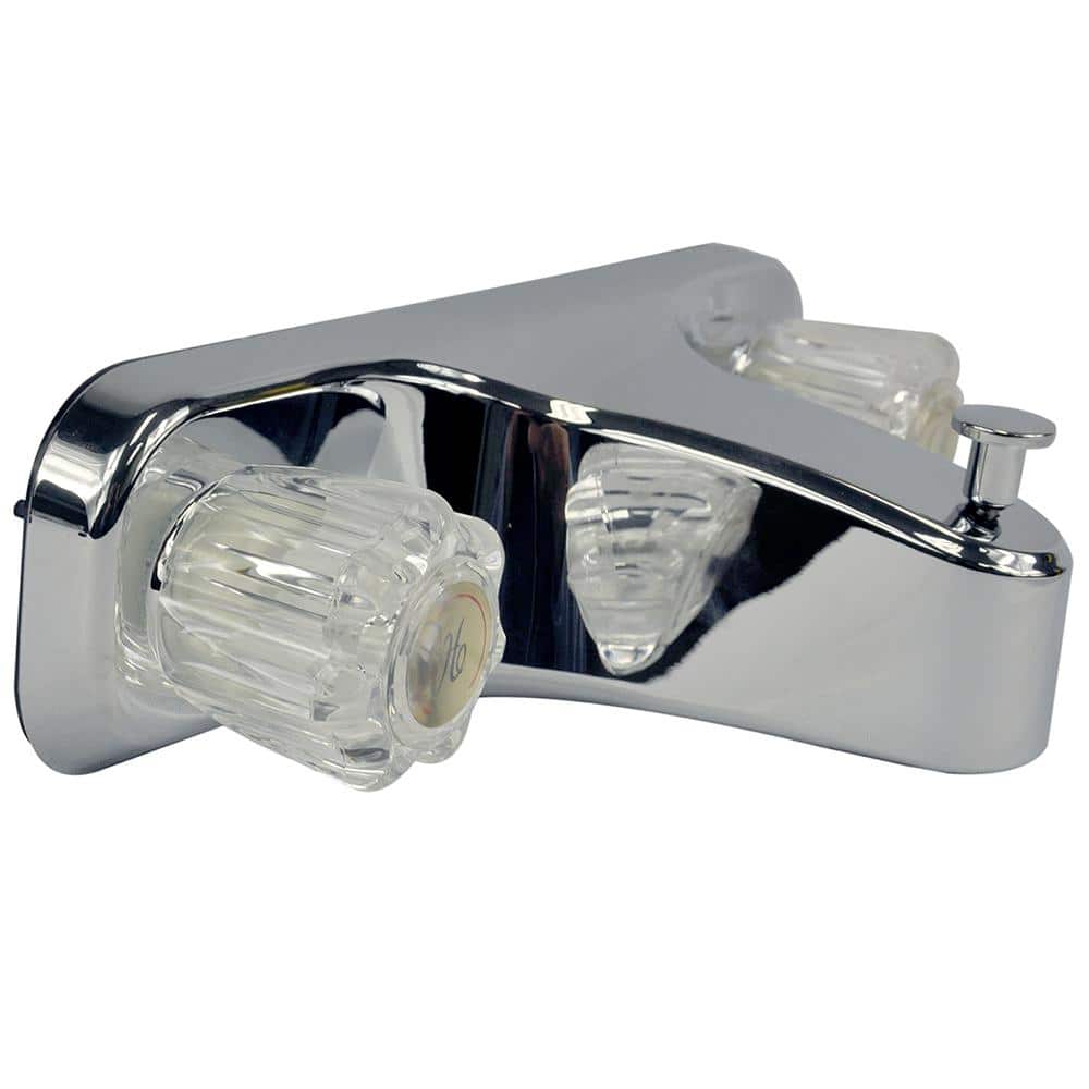 Classic Chrome 8" Tub and Shower Faucet with Acrylic Knobs