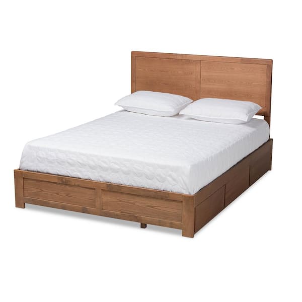 Baxton Studio Aras Ash Walnut Queen Platform Storage Bed 175 9420