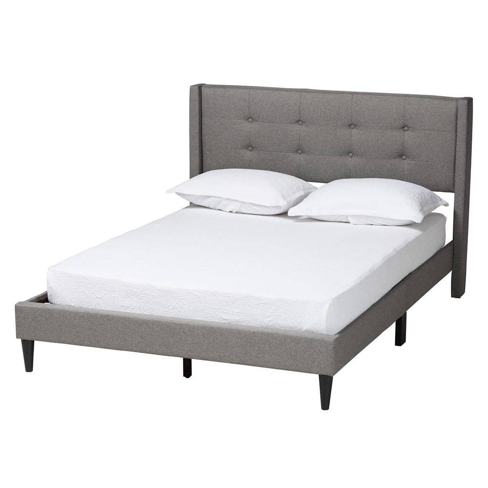 Baxton Studio Casol Gray Wood Frame Queen Platform Bed 224 13088