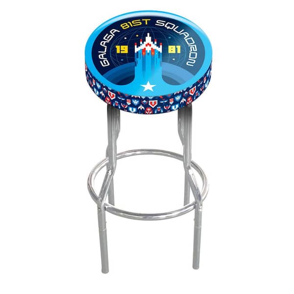 ARCADE1UP Galaga Deluxe Arcade Machine Bundled w/ Adjustable Stool Bundle, Black