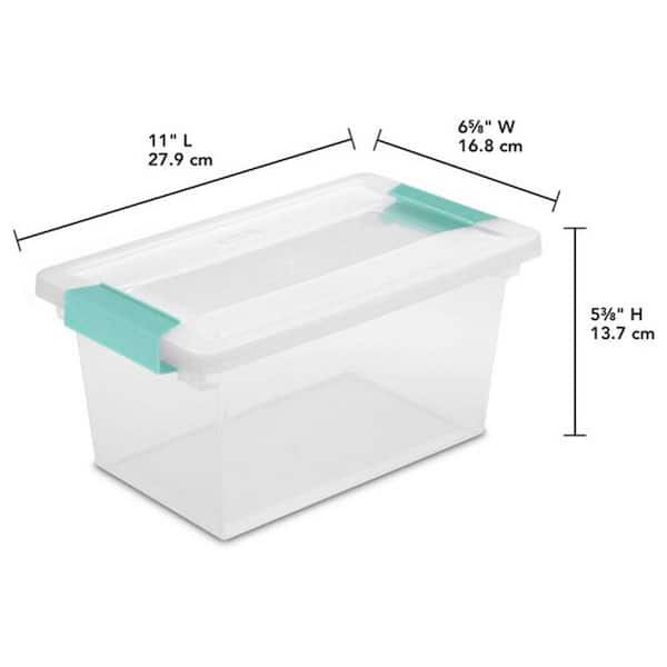 Sterilite Deep Clip Box Plastic Storage Tote Container with Lid, Clear - 4 count