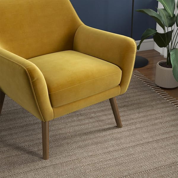 Ashcroft Furniture Co Perry Gold Velvet Arm Chair HMD00400 - The