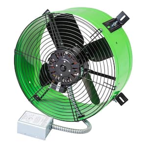 Premium 1,650 CFM Green Electric Gable Mount Power Attic Fan