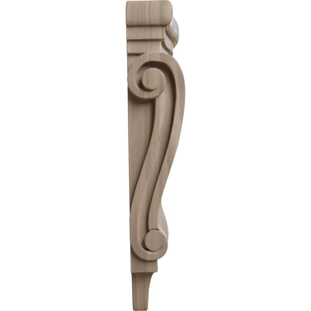 Small Walnut Traditional Hand-Carved Wood Corbel