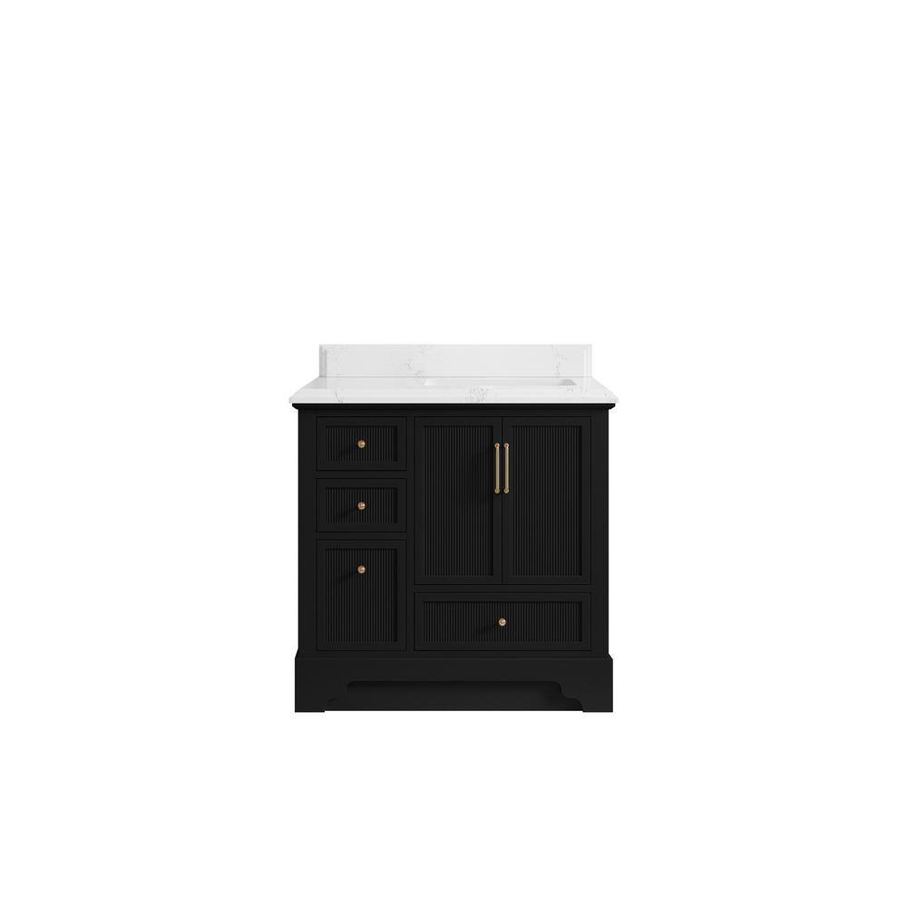 Alys 36 in. W x 22 in. D x 36 in. H Right Offset Sink Bath Vanity in Black with 1.5 in. Empira Qt. Top price history on PriceWatchPro