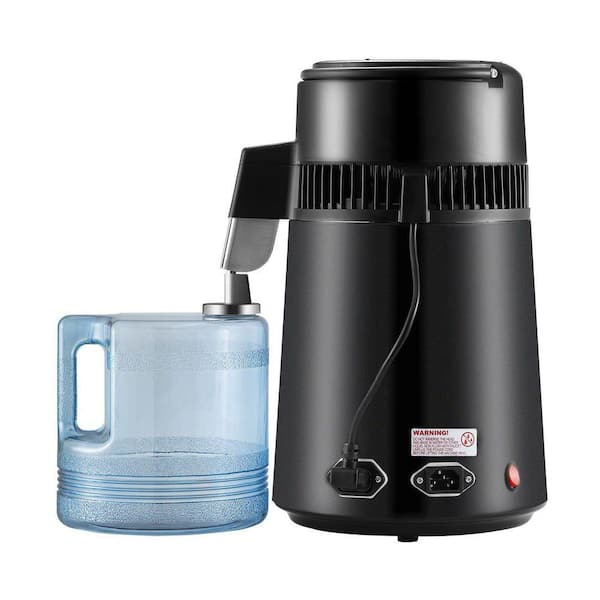 4L 750-Watt Countertop Water Distiller-Stainless Steel Interior Pure Water Purifier for Home Black