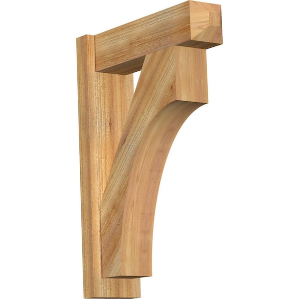 Ekena Millwork 6 in. x 28 in. x 20 in. Western Red Cedar Westlake Craftsman Rough Sawn Outlooker