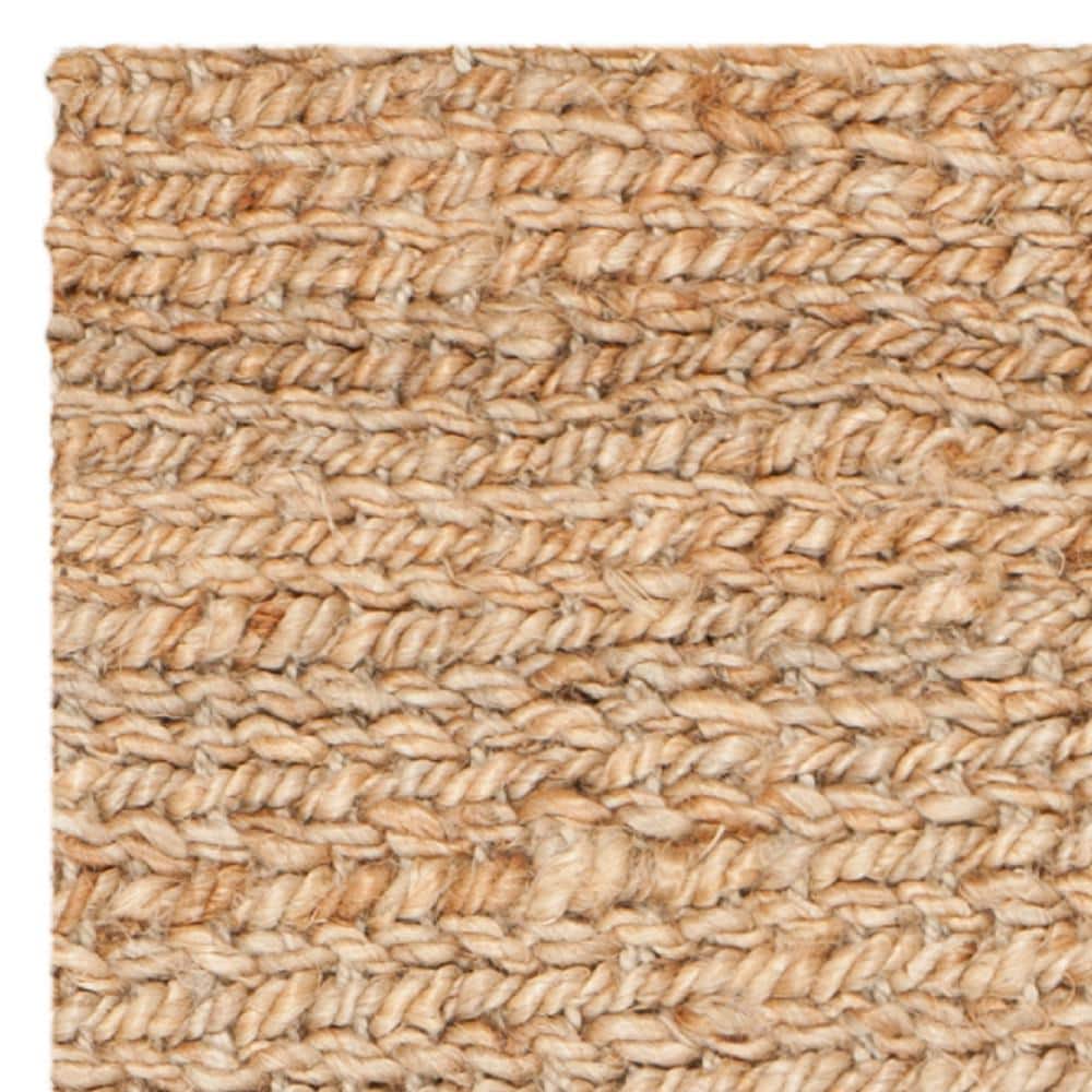 Natural Jute Hand-Knotted Non-Slip Runner Rug, 27" x 6"
