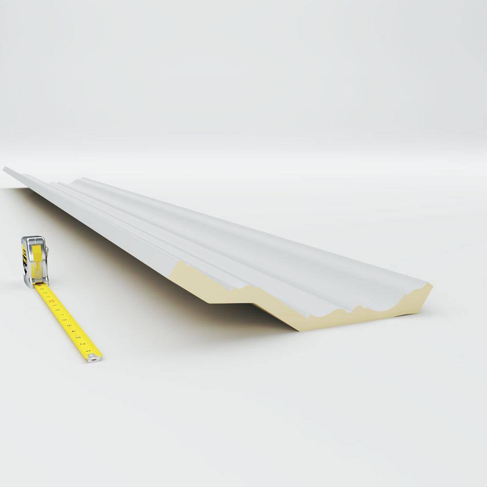 Primed White Polyurethane Geometric Crown Moulding Sample